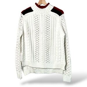 JOHN + JENN Super Soft Easy Care Acrylic Cable Knit Long Sleeve Sweater US Sz S